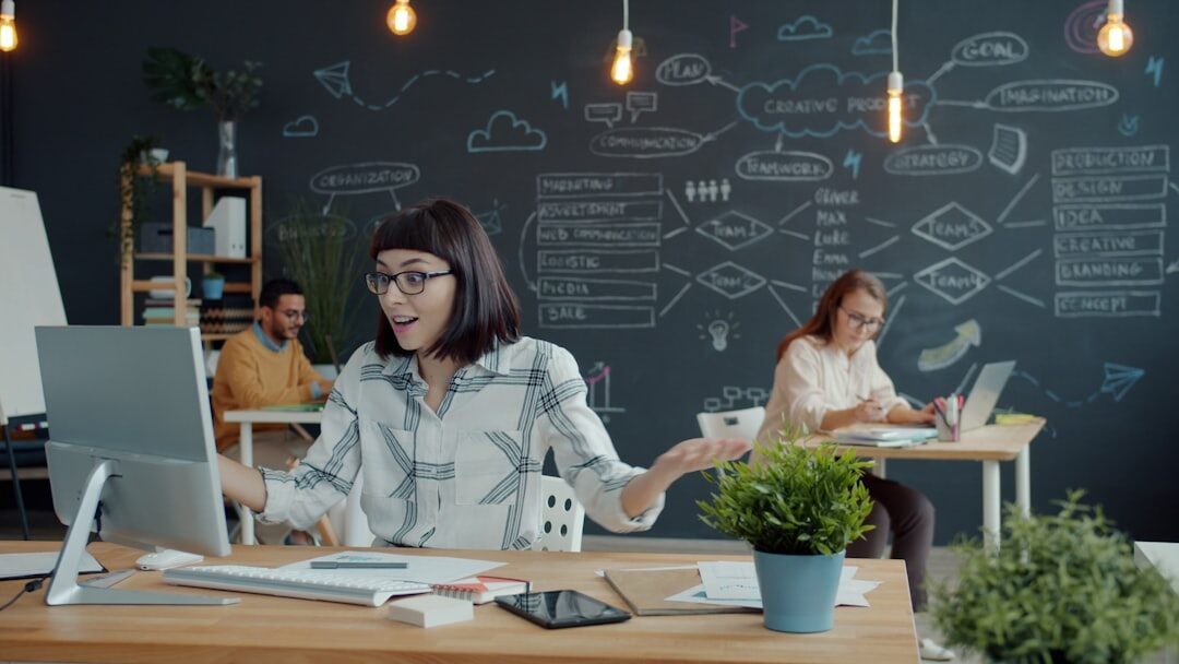 Startup team collaborating around a table in a modern office