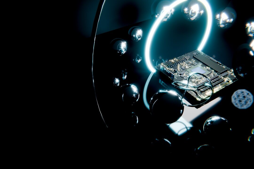 Quantum computer processor with glowing connections